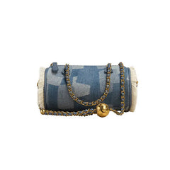Denim Shoulder Bag Vintage Chain Patchwork Tassel Style