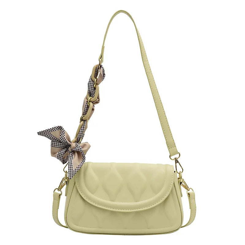 Vintage Flap Purses Underarm Tote with Silk Scarves