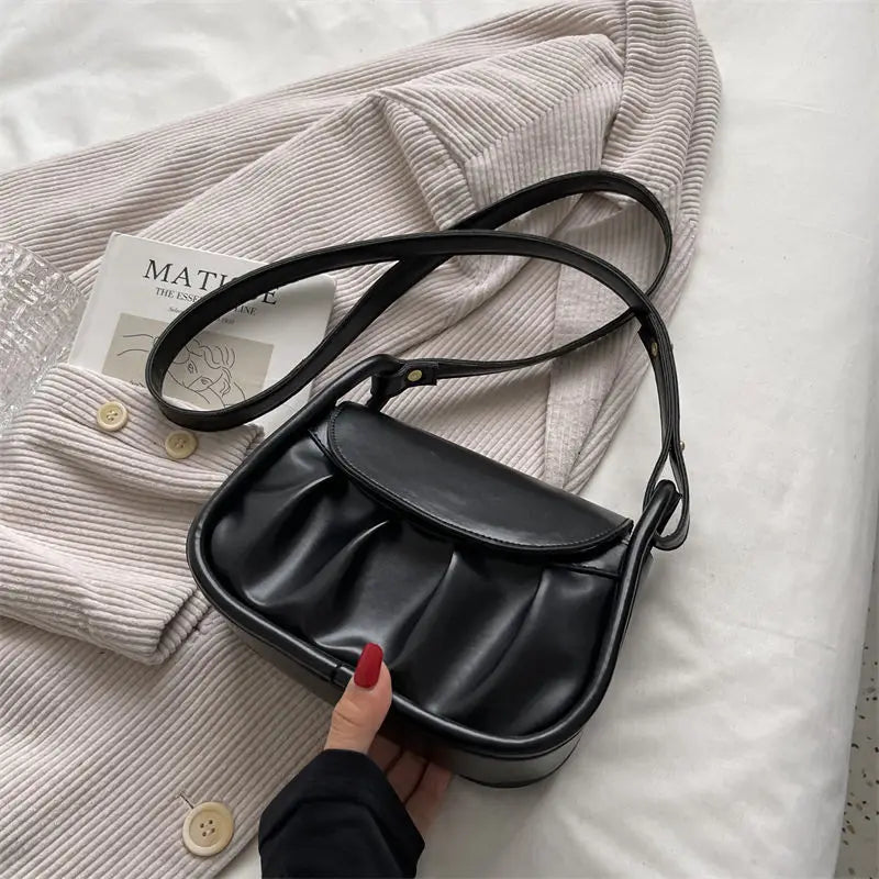 Vintage PU Leather Shoulder Bag Women Office Handbag