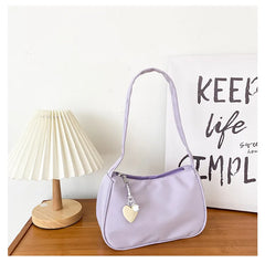 Vintage Heart Pattern Underarm Bag Zipper Dumpling Handbag