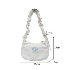 Vintage Heart Pattern Shoulder Bag for Women, Canvas Handbag