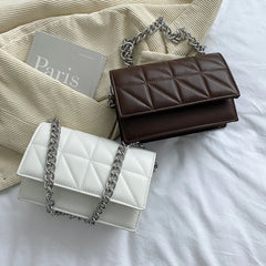 Vintage Leather Lattice Shoulder Bag