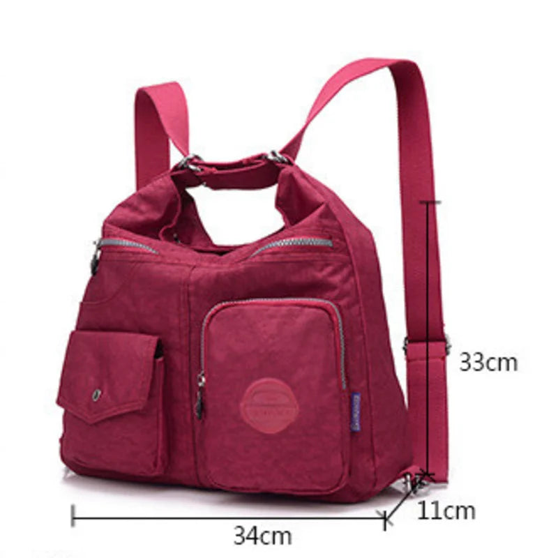 Waterproof Nylon Backpack Handbag Lady Messenger-bag Female Tote