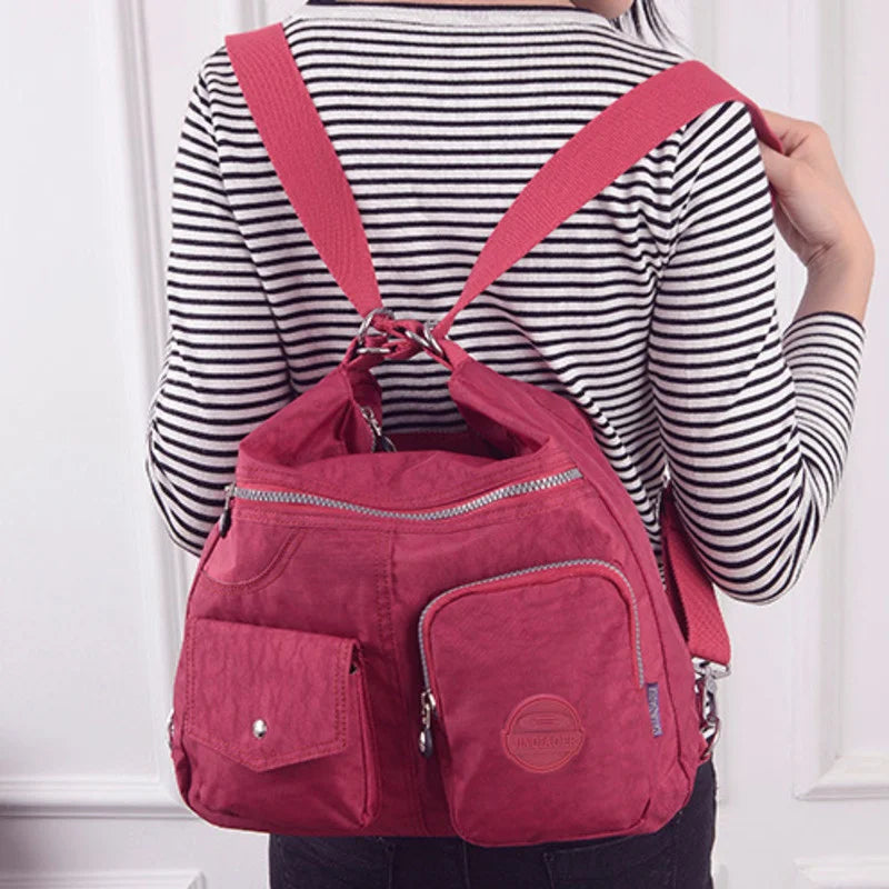 Waterproof Nylon Backpack Handbag Lady Messenger-bag Female Tote