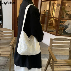 Canvas Shoulder Bags Large Capacity Vintage Students School Casual