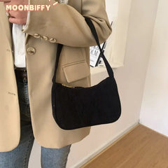 Corduroy Underarm Bag Winter Shoulder Handbag