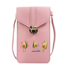 Avocado Print Crossbody Bag Wallet Touch Screen Cell Phone Pack