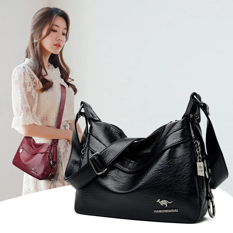 Winter Soft Leather Shoulder Crossbody Bag for Women