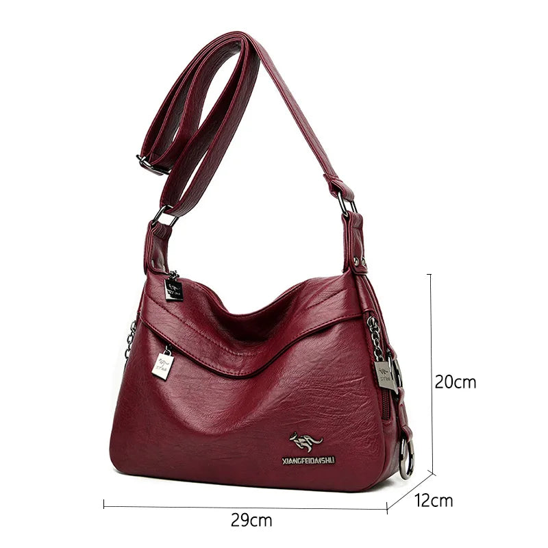 Winter Soft Leather Shoulder Crossbody Bag for Women
