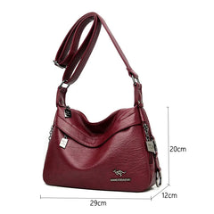 Winter Soft Leather Shoulder Crossbody Bag for Women