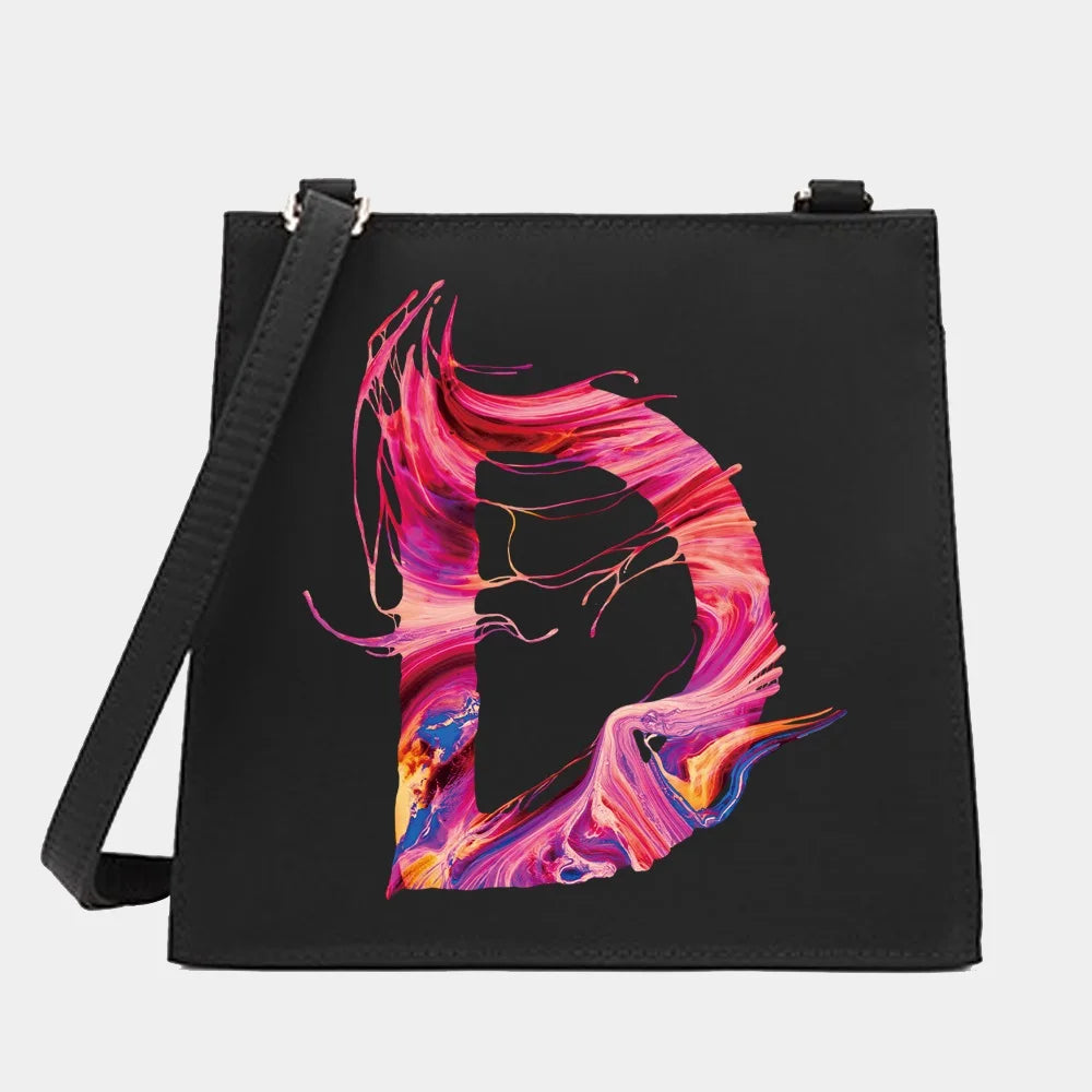 Women Shoulder Crossbody Small Square Bag Paint Letter Series Pattern