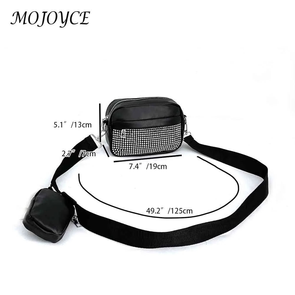 Women 2 in 1 Shoulder Handbag Rhombus Pattern Leather Combo Set