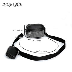 Women 2 in 1 Shoulder Handbag Rhombus Pattern Leather Combo Set