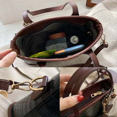 Crocodile Pattern Shoulder Handbag Crossbody Bag Tote Bolsa