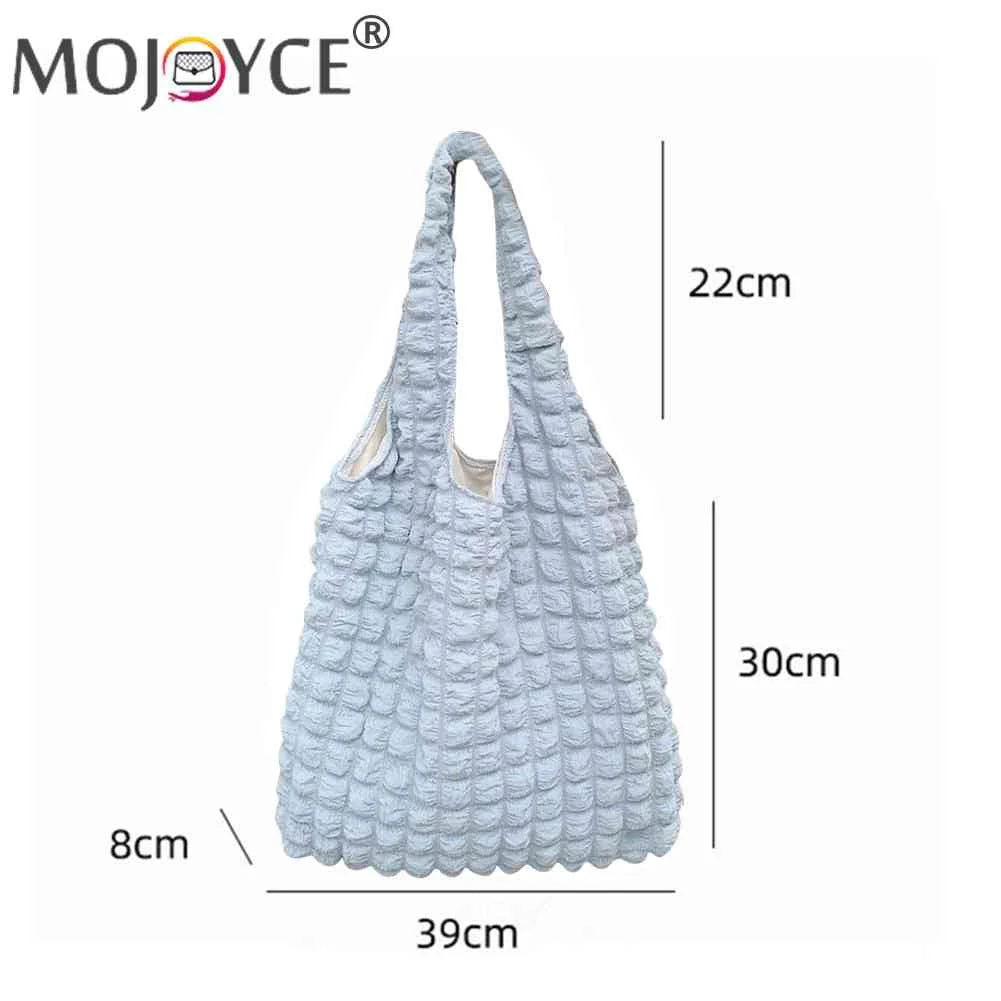 Pleated Top-handle Bag Large Capacity Underarm Bag Cloud Bubble Soft