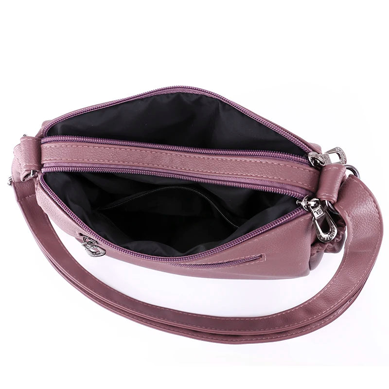 Women Shoulder Messenger Bag Soft PU Leather Multi-function Hobos