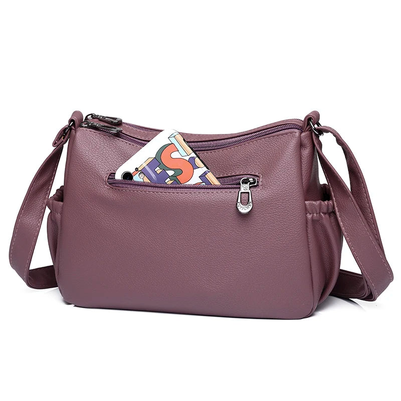 Women Shoulder Messenger Bag Soft PU Leather Multi-function Hobos