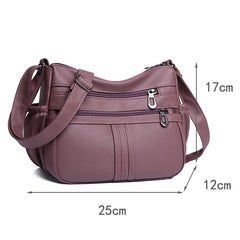 Women Shoulder Messenger Bag Soft PU Leather Multi-function Hobos