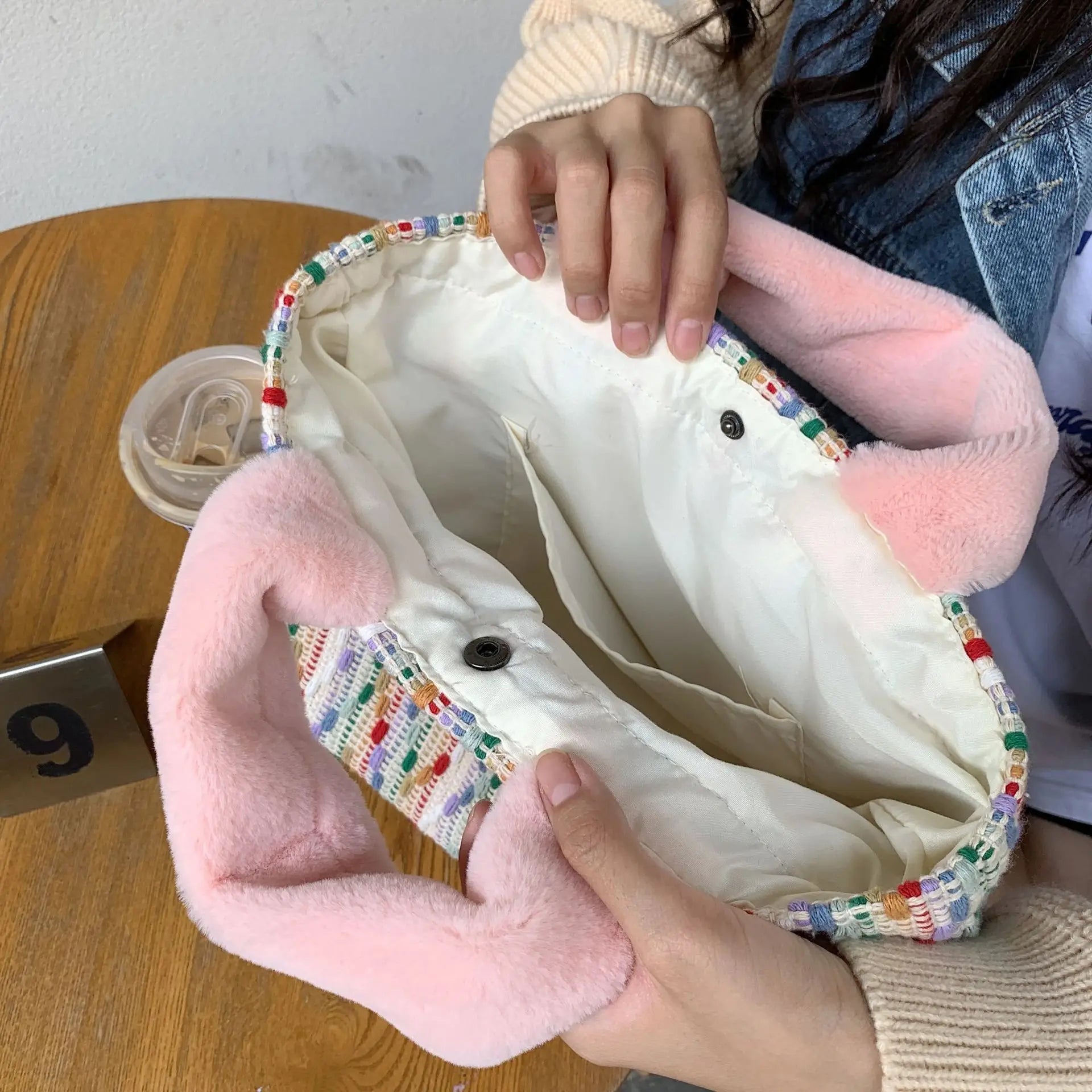 Large Cotton Fabric Shoulder Messenger Bag for Women