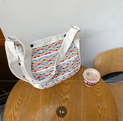 Large Cotton Fabric Shoulder Messenger Bag for Women