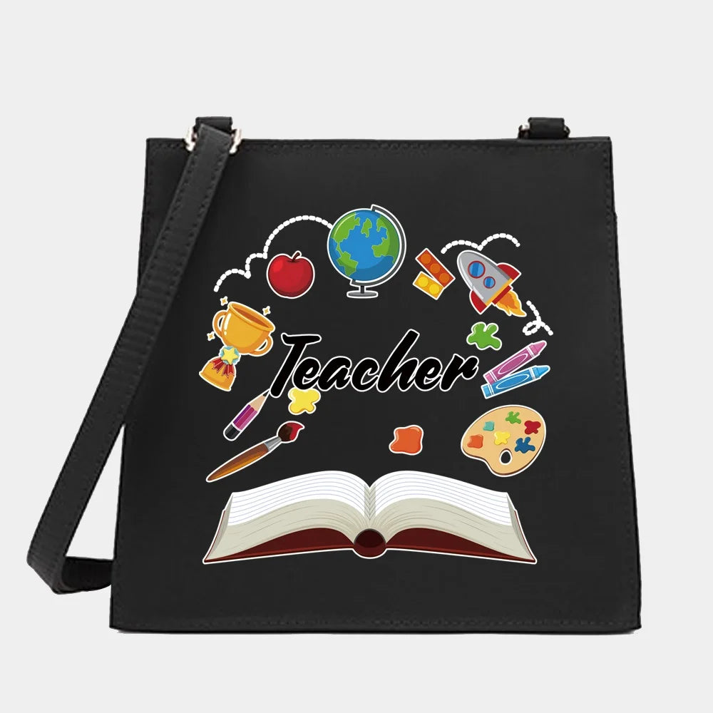 Women Shoulder Messenger Crossbody Tote Bag Teacher Series Pattern