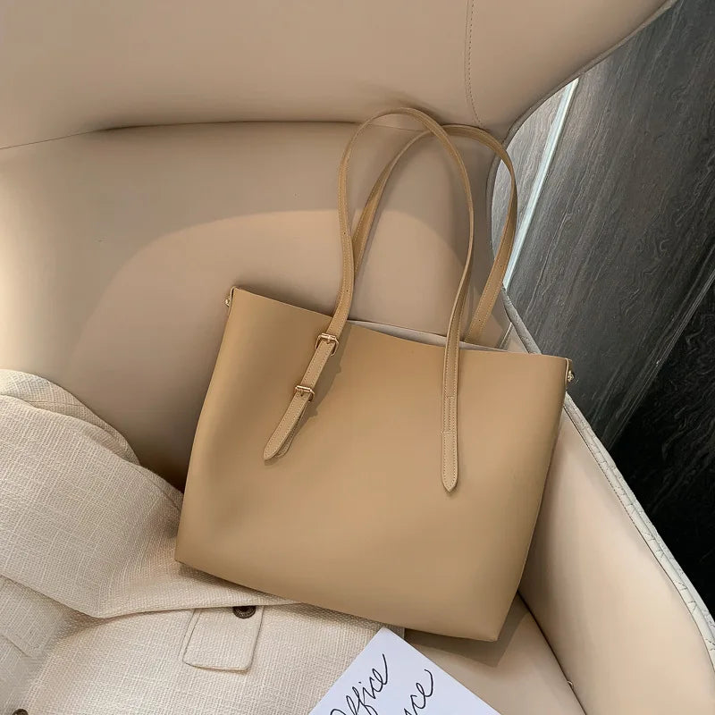 Shoulder Shopping Bags PU Leather Handbag Ladies Large Capacity Tote Handbags
