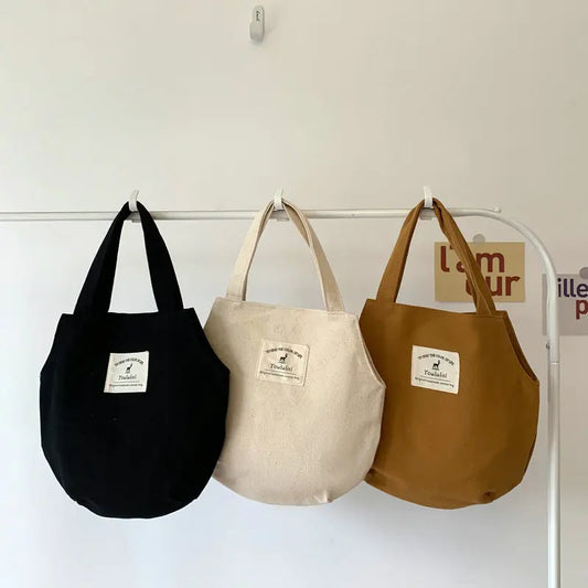 Women Canvas Tote Bag Female Ins Soft Cotton Cloth Purse Handbag