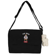 Women Crossbody Bag Sweet Embroidery Canvas School Bag
