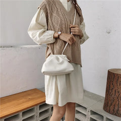 Retro Cloud Women Dumplings Messenger Bag Crossbody Shoulder Bag