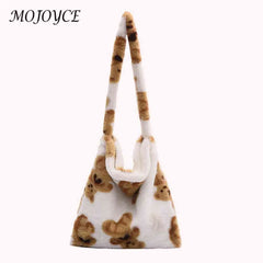 Women Messenger Bag Soft Fur Hit Travel Handbag