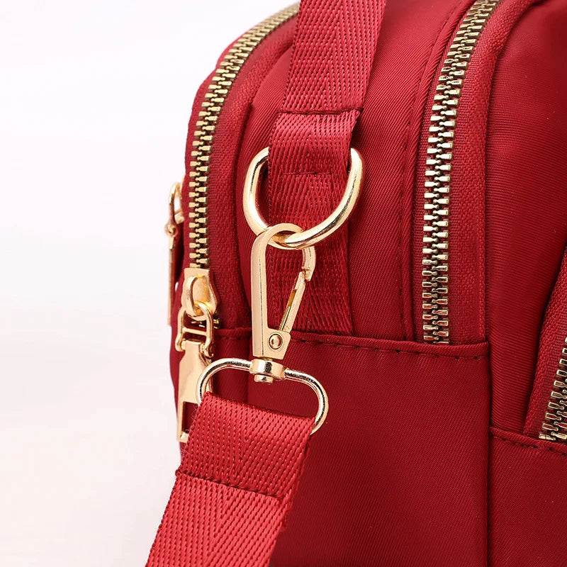 Waterproof Lady Crossbody Shoulder Bag Mini Zipper Square Canvas Bag