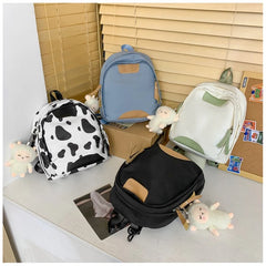 Women Small Backpack Solid Preppy Style Students School Bags Casual Nylon Travel