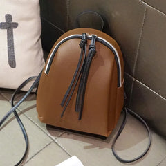 Women Small Backpacks Pu Leather Female Bag Small School Bags Black