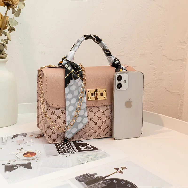Women Small Bag Scarft Famous Mini Square Messenger Crossbody Side Purse