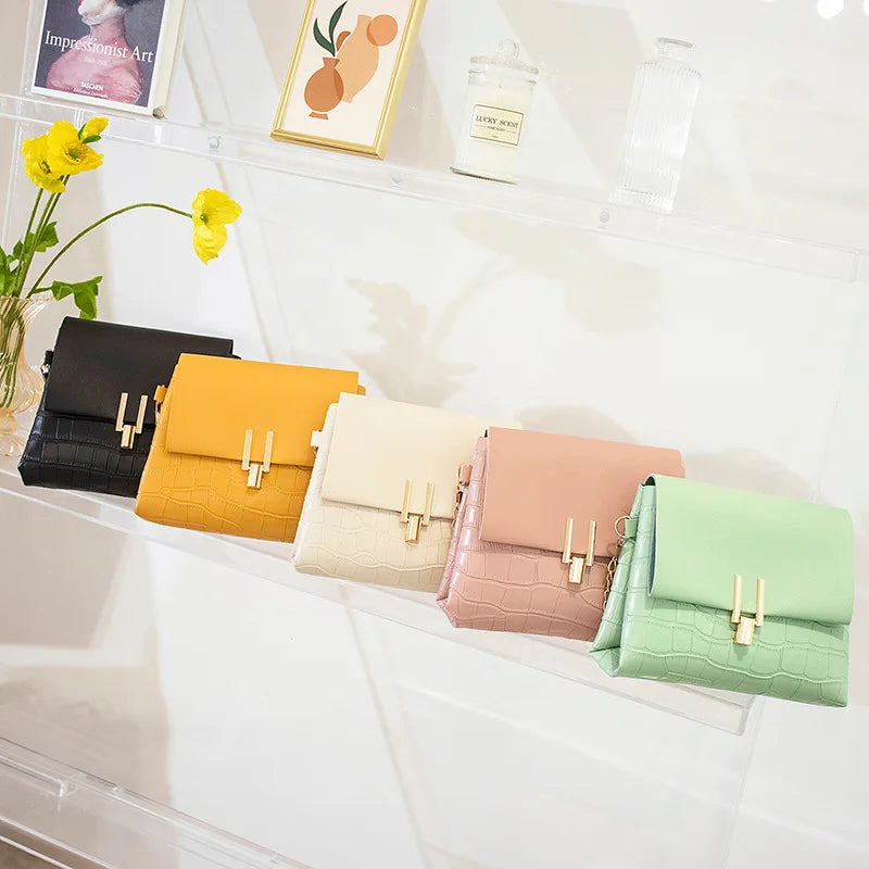 Women Small Chain Square Shoulder Mini Messenger Crossbody Pu Side Purse Hand Ba