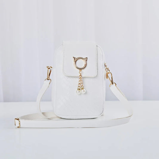 Women Small Cross-body Phone Shoulder Bag Pearl Wallet Mini Clutch Purse