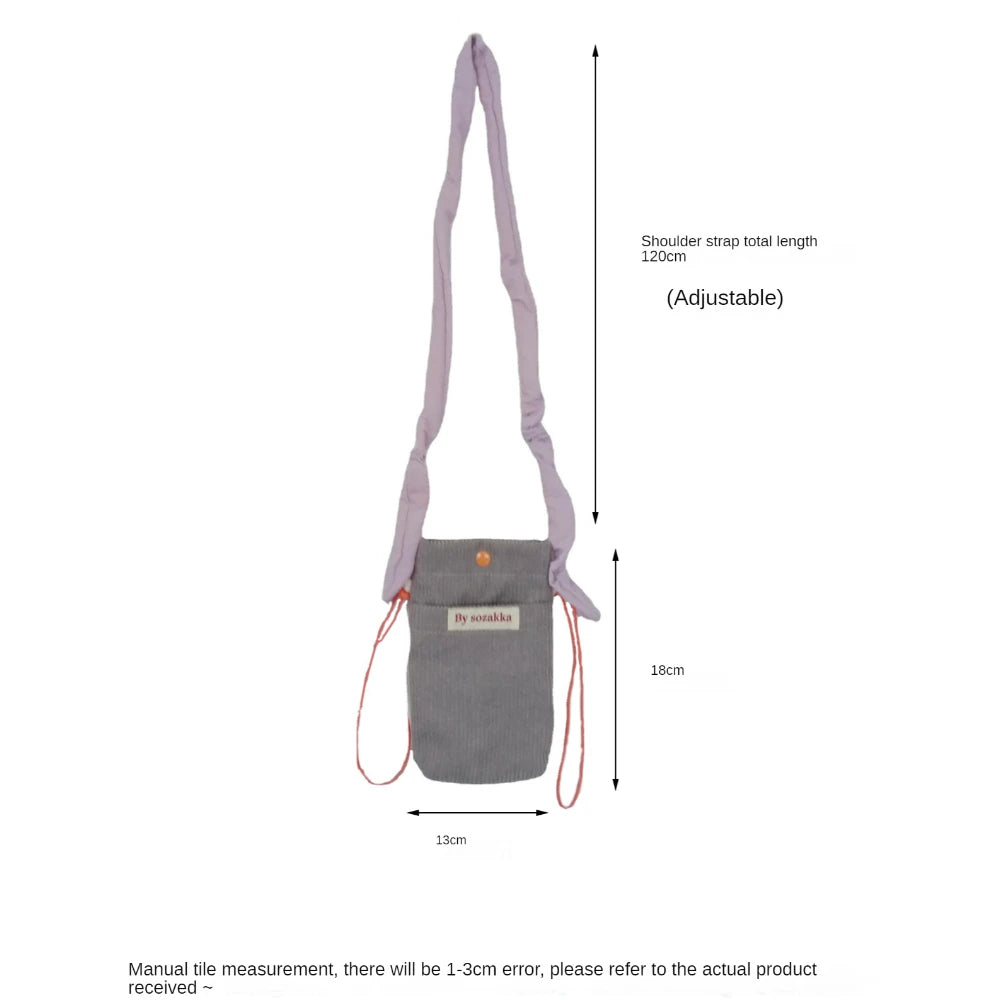 Corduroy Small Crossbody Bag for Women, Casual Phone Purse Handbag