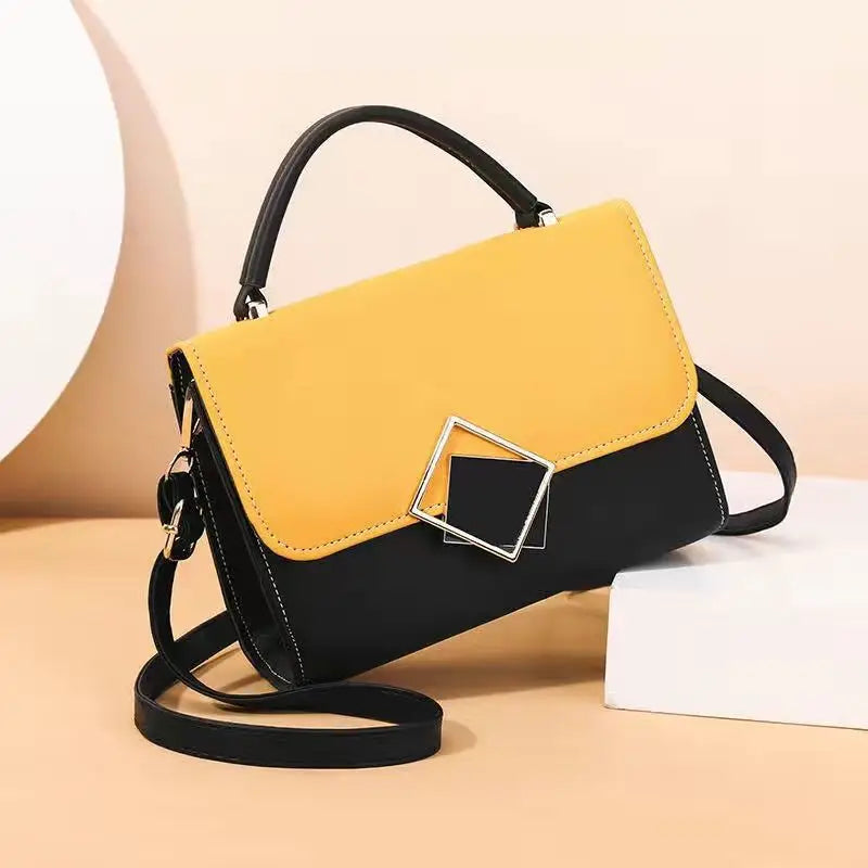 Women Small Handbag Messenger Bag PU Leather Shoulder Bag Ladies Lock Crossbody