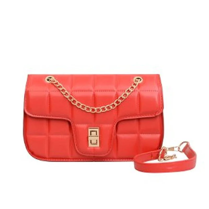 Women Small Crossbody Sling Bag PU Leather Shoulder Handbag Chain Purse