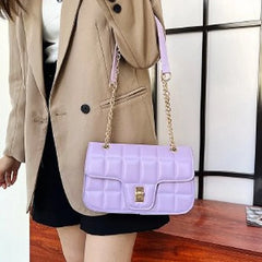 Women Small Crossbody Sling Bag PU Leather Shoulder Handbag Chain Purse