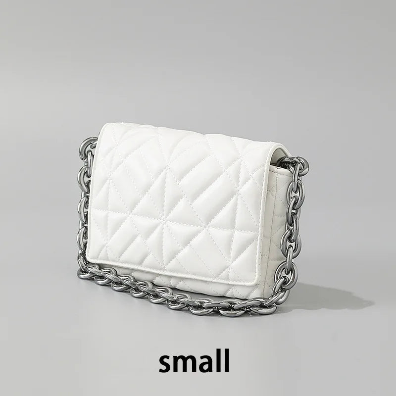 Women Small Retro Stitched Bag Chain Armpit Bag Quilted Shoulder Bag