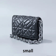 Women Small Retro Stitched Bag Chain Armpit Bag Quilted Shoulder Bag