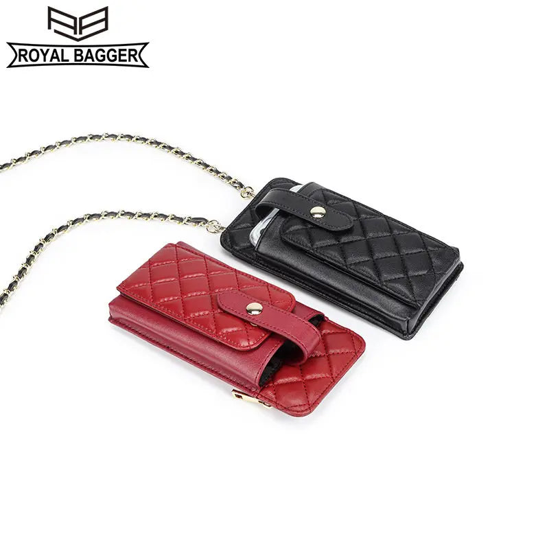 Women Soft Leather Mini Shoulder Bag with Chain Strap 3027