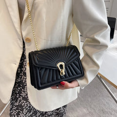 Small Square Bags Crossbody Shoulder Bag Chain PU Leather Crossbody Bag