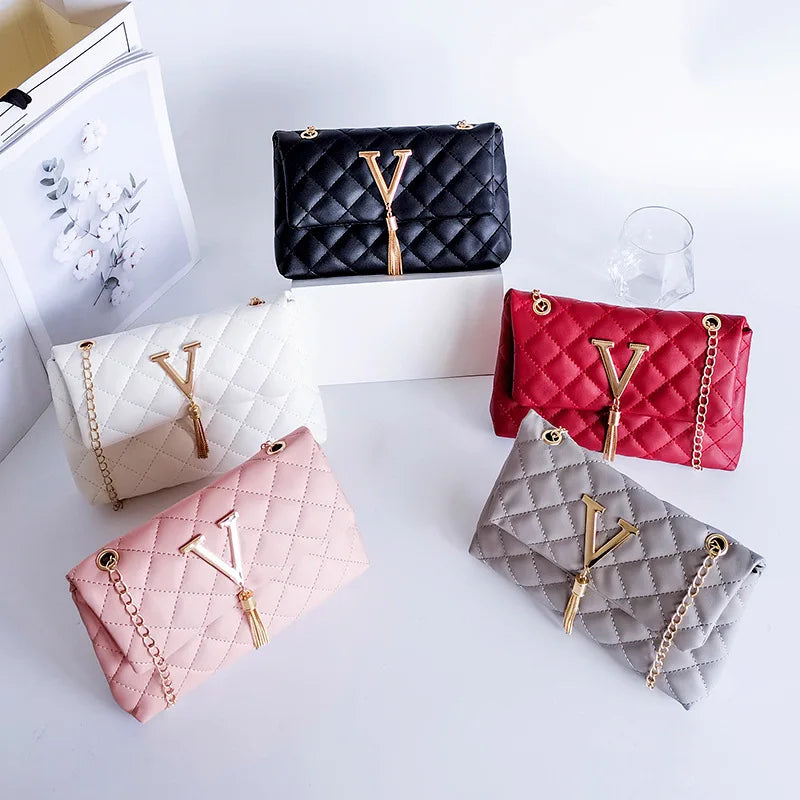 Women Rhombic Small Square Shoulder Crossbody Bag Mini Messenger Chain Handbag