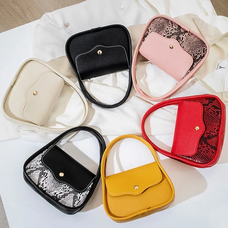 Snake Pattern Handbag Chain PU Leather Ladies Messenger Bag