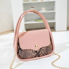 Snake Pattern Handbag Chain PU Leather Ladies Messenger Bag