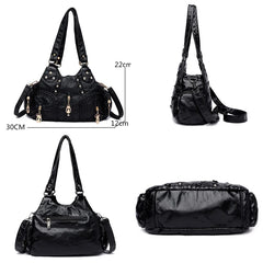 Soft Leather Handbags Rivet Crossbody Bags Shoulder Bags Tote