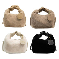 Plush Soft Handbag Shoulder Bag Top Handle Tote for Party Travel