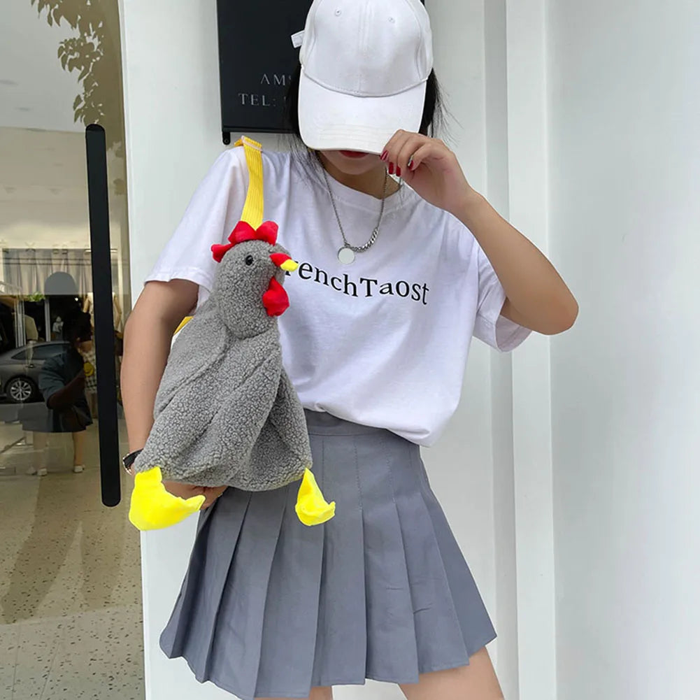 Plush Hen Shape Crossbody Bag Winter Furry Ladies Handbag